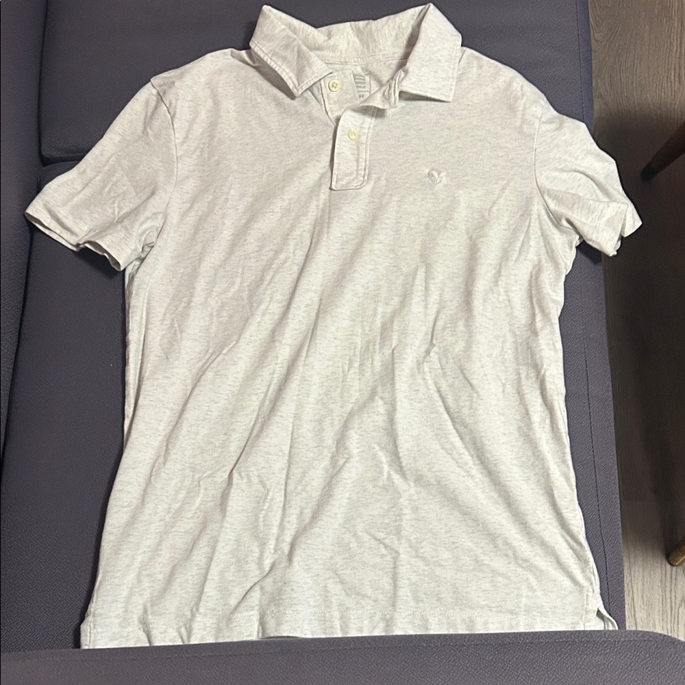American Eagle Outfitters Light Gray Polo Shirt